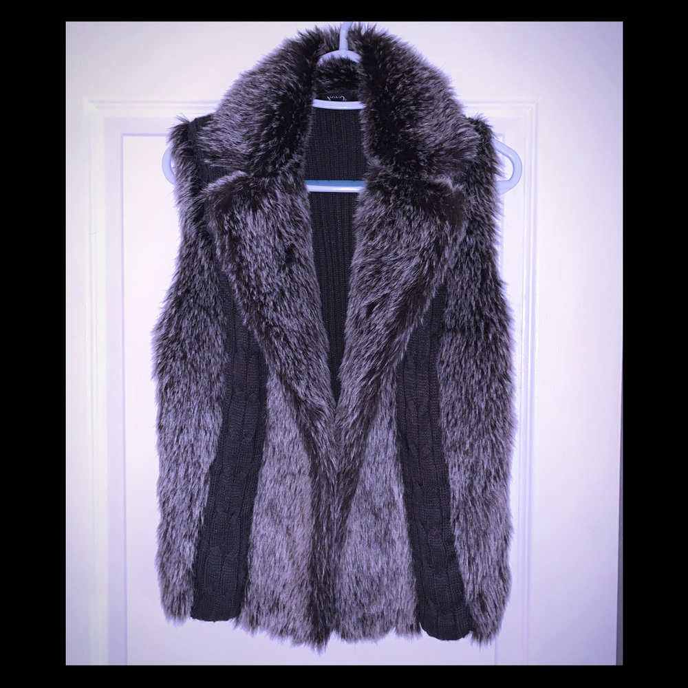 Faux Fur Lined Knit Vest